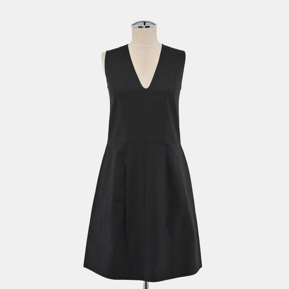 Everlane Black Pleated Womens Dress Sz XS Sleeveless Cotton Retro Capsule Office